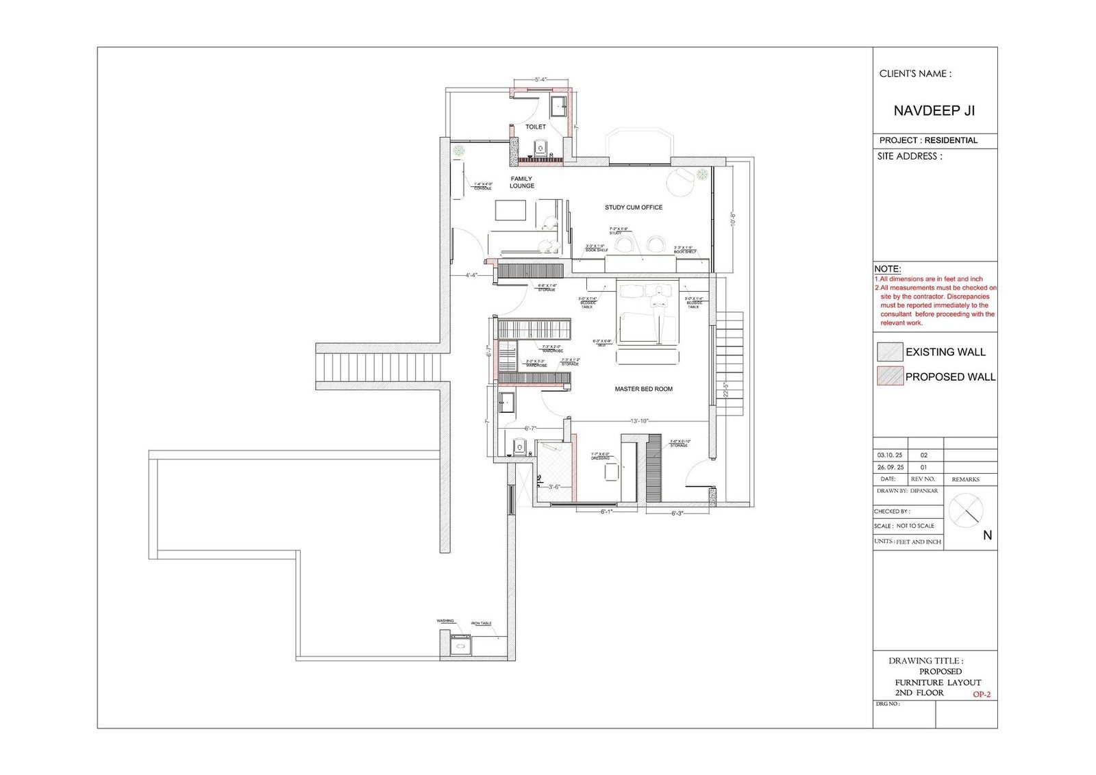 Detailed CAD plan of a smaller residential floor