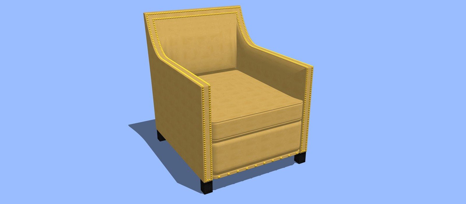 Yellow upholstered armchair SketchUp model