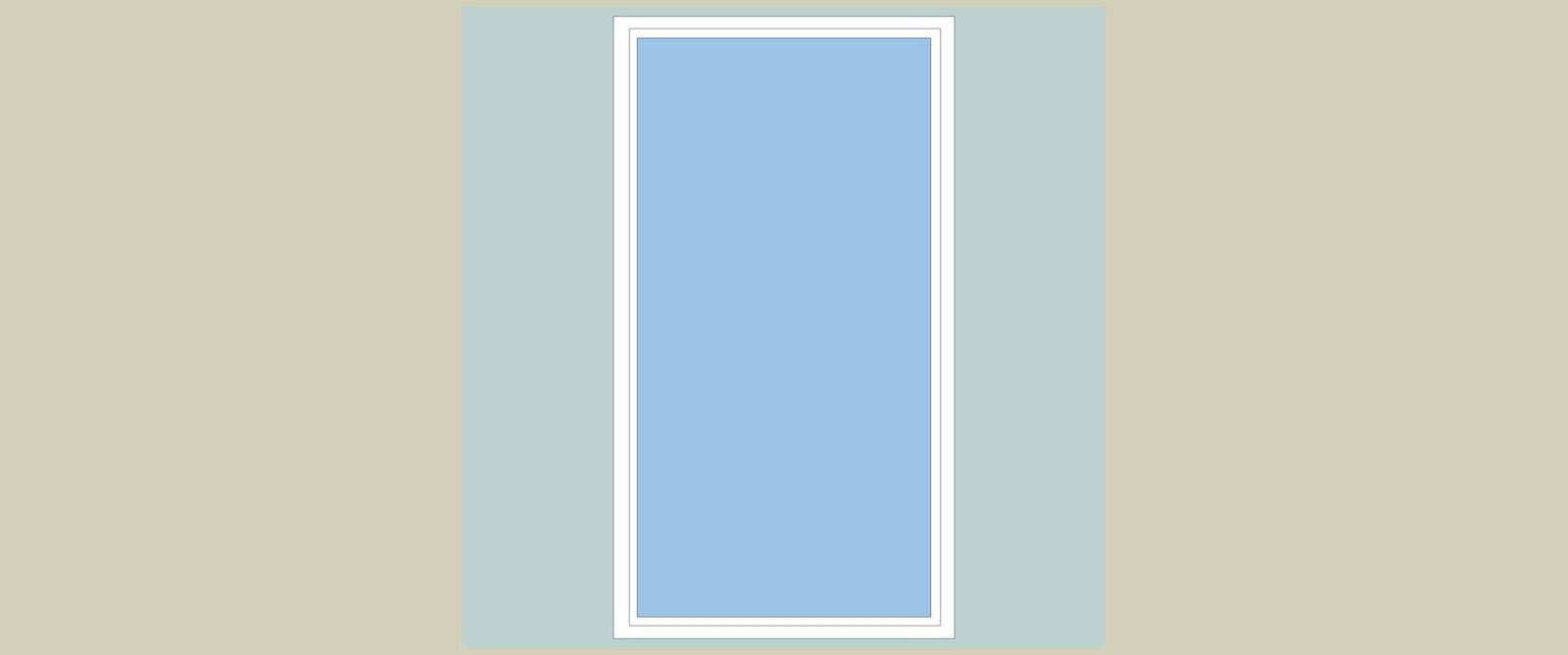 Single glazed panel model with a white frame