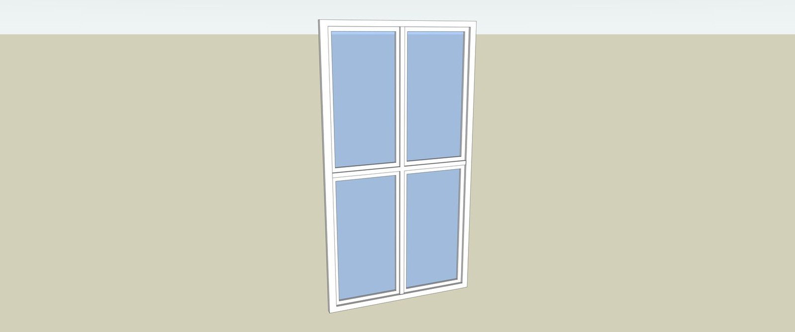 Four-pane window SketchUp model