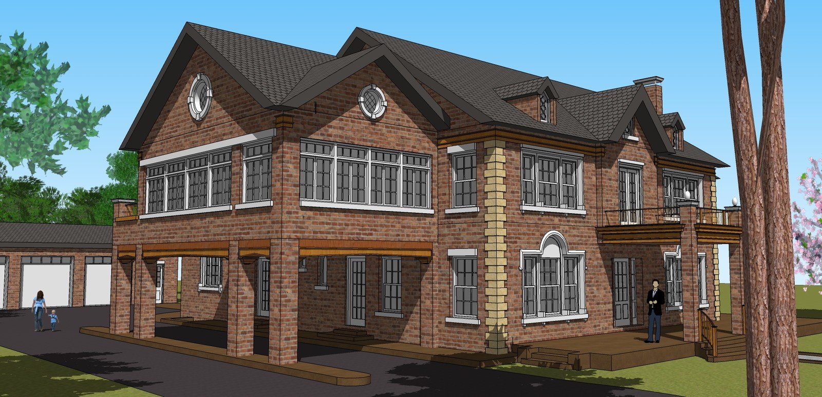 Front view of the Steele Residence SketchUp model